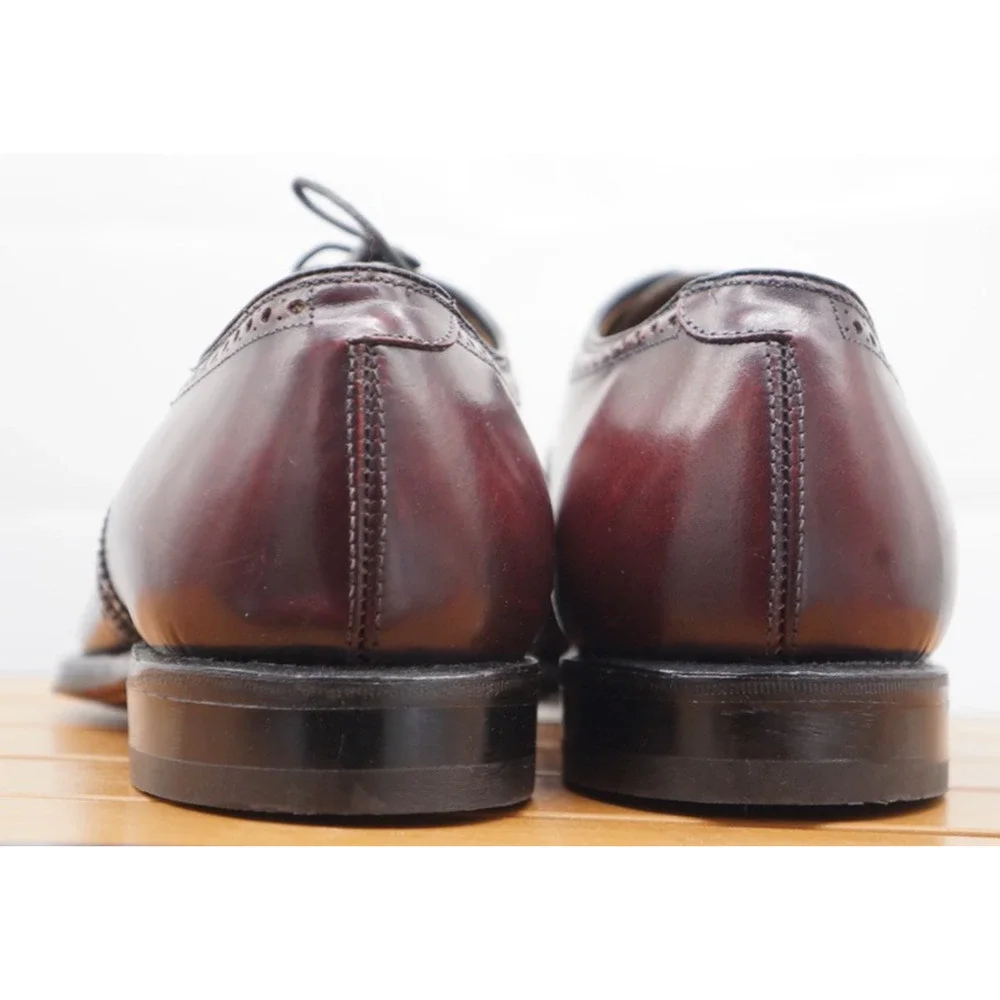 NEW Vtg. Johnston & Murphy Aristocraft Burgundy Oxford Wingtip Sz 8 E/C